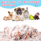 Tatuo 4 Pcs Dog Blanket for Pet Cat Blankets Indoor Puppy Teething Stuff Toys Paw Print Fleece Soft Blanket Sleep Mat for Guinea Pig Cage(White,Medium(30 x 20.5 Inch),Square)