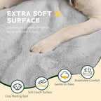 Dog Crate Pad Washable, Ultra Soft Plush Crate Mat for Medium Large Dogs, Non Slip Cushion for Metal Crates, Indoors or Travel, 42 x 28 Inch, Gray