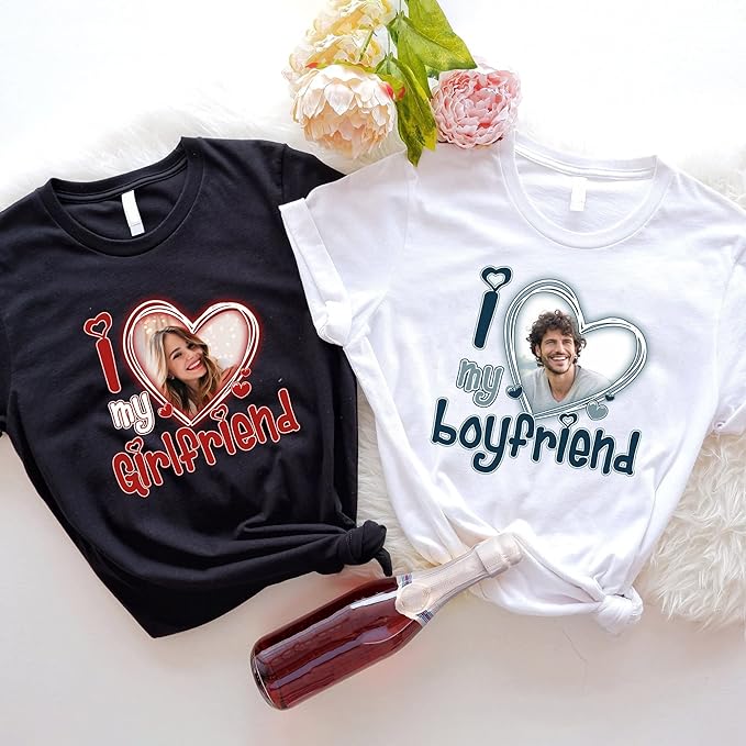 NAZENTI Custom Valentine Shirt Gifts for Boyfriend, Customized Bootleg Rap Tee