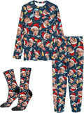 Artsadd Personalized Pajamas with Faces for Women Men Custom Christmas Pajamas Gifts for Family Couple, Funny Photo Pjs