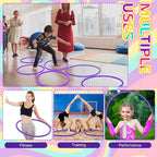 Shappy 6 Pcs Exercise Hoop Detachable Adjustable Plastic Toy Playground Toys Colored Hoop Circles for Teens Games Gymnastics Dog Agility Equipment Party Decor