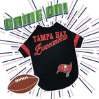 Pets First Tampa Bay Buccaneers Dog & Cat T-Shirt - Medium, New Striped Design, Durable & Cute Sports PET TEE Outfit (TBB-4146-MD)