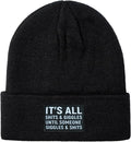 Funny Beanies Warm Knit Hats Fall Winter Black Hip Pop Knit Hat Cap for Women Men