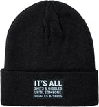 Funny Beanies Warm Knit Hats Fall Winter Black Hip Pop Knit Hat Cap for Women Men