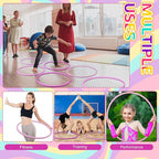 Sratte 8 Pcs Color Hoop Detachable Adjustable Exercise Ring Plastic Hoop for Gymnastics Dog Agility Equipment Party Decor, 4 Colors
