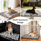 Dog Bed Mat, Dual-Sided Dog Crate Bed Mat - Ultra Soft & Machine Washable Kennel Pad for Small Dogs, All-Season Comfort Pet Bed for Crates, Travel, and Home, Star Gray, 24 x 16 Inch