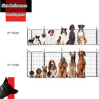 Portable Dog Crates & Playpen, 32'' Metal Pet Pen for Small/Medium Dogs, Indoor/Outdoor, Easy-Carry Straps, Rustproof, One Door