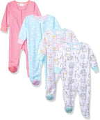 Onesies Brand Baby Girls' 4-pack Sleep 'N Play Footies Multi Pack