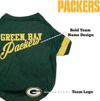 Green Bay Packers Dog & Cat T-Shirt, Small. NFL Team Football Shirt - New Stripe Design, Durable & Cute PET TEE Outfit