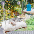 Cat Hammock with Industrial-Grade Suction Cups - Solid Pine Wood Seat, Soft Cushion - 42 lb Capacity