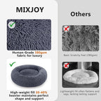 MIXJOY Orthopedic Dog Bed Comfortable Donut Cuddler Round Pet Beds Ultra Soft Washable Dog and Cat Cushion Bed (20''/23''/30'') (30'', Grey-Blue)