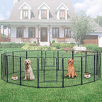 Dog Playpen,Portable Outdoor Dog Fence, Dog Playpen for Large/Medium/Small Dogs, Dog Fences for The Yard,with Doors Foldable Metal (16 Panels, 45 inch)
