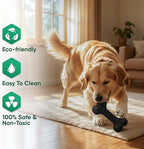 Natural Rubber Dog Chew Bone – Treat-Dispensing, Tough & Indestructible Chew Toy – Safe for Aggressive Chewers – Dental Health & Boredom Relief (Black)