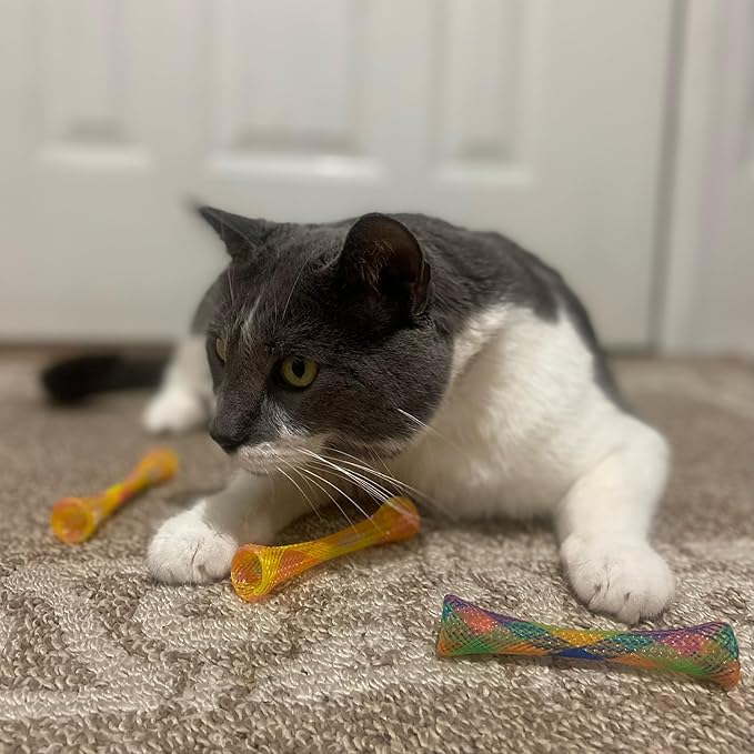 SPOT Kitty Fun Tubes Cat Toy | Bouncy Cat Toy with Catnip Inside for Cats and Kittens to Bite, Swat and Chase | Interactive Cat Toy | 3 Pieces