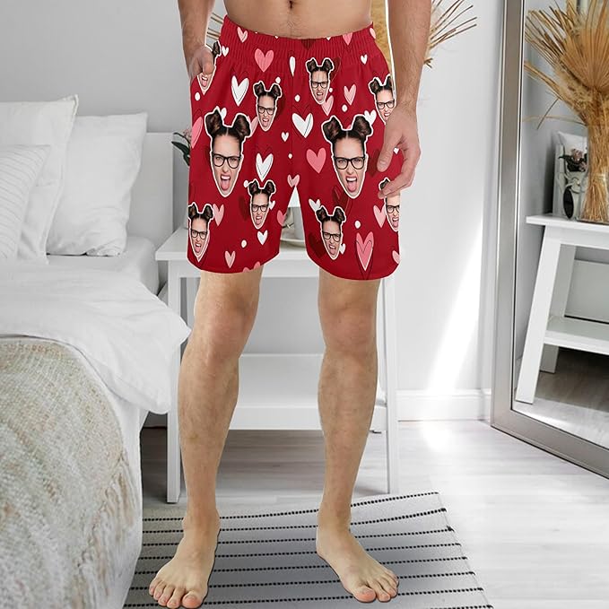 Custom Pajama Pants for Men, Personalized PJ Pants with Photos, Custom Mens Pajama Shorts, Gifts for Dad Husband