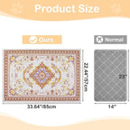 Glittme Cat Litter Mat with Non-Slip Bottom Litter Box Mat 33"X22" Litter Trapping Mat Easy to Clean Washable Cat Food Mat for Kitty,L
