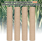 PowerKing Natural Sisal Replacement Scratching Post, 4 Pieces M8 Cat Scratch Post Refill Pole Parts for Refurbishment, White, Include Screws (Nature-15.7''+15.7''+7.87''+7.87'')