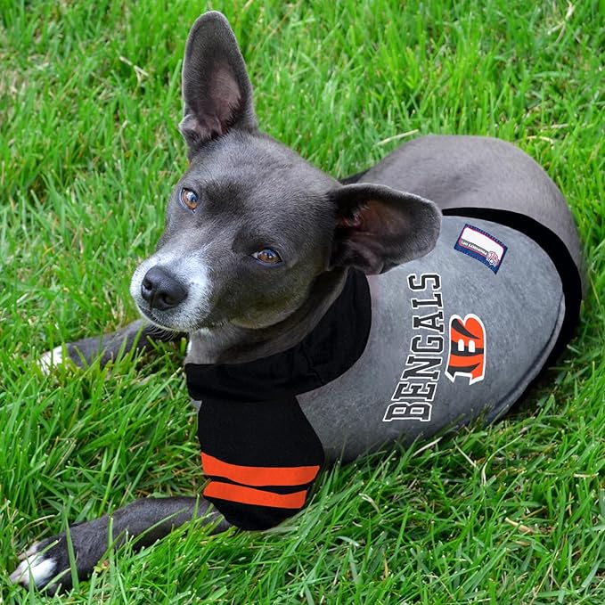 Pets First Hoodie T-Shirt for Dogs & Cats. NFL Cincinnati Bengals Football Licensed Dog Hoody Tee Shirt, X-Small Sports Hoody T-Shirt for Pets Licensed Sporty Dog Shirt (CIN-4044-XS)