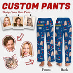 Personalized Face Pajama Pants for Men Women Custom Photo Printed Pajamas Bottoms Trousers Gift for Christmas Birthday