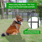 Heavy Duty Dog Playpen: 12 Steel Panels 47" Height, Square Steel Pipe with Reinforced Crossbars, 27FT 57 Sq.ft Portable Fence for Yard RV Camping, Snowy Black