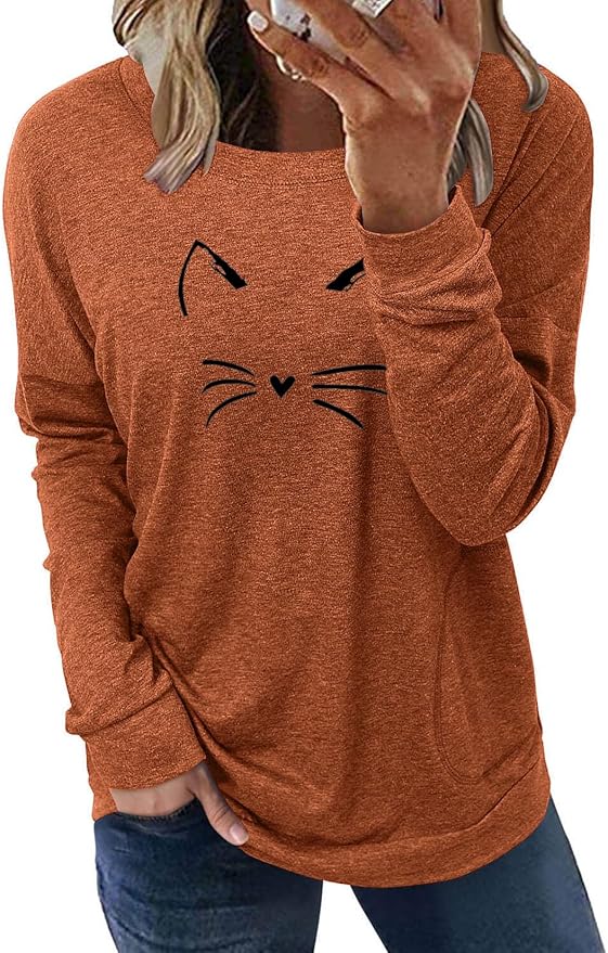 Akihoo Womens Casual Long Sleeve Tunic Tops Crew Neck Shirt Blouses