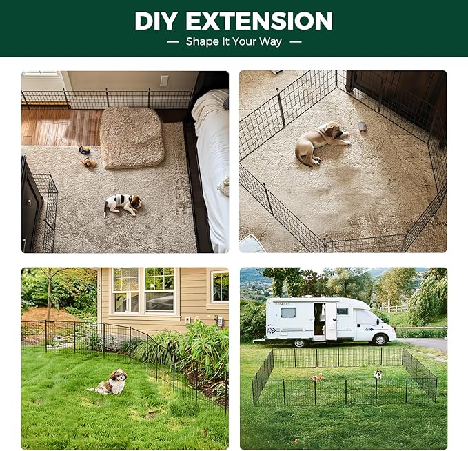 FXW MiniPaws Unleashed Dog Playpen, Expandable & Portable Design for Yard, RV Camping and Indoor Use, for Puppies and Small Dogs, 20-inch 24 Panels