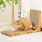 Value 2-Pack 23.6 Inch L-Shaped Cardboard Cat Scratcher, Dual Use (Vert/Horiz) Scratch Pad with Toy Balls, Wall-Mountable Furniture Protector Cat Scratchers for Indoor Cats, Couch & Wall