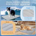 Cozyide Dog Cooling Mat, Extra Large Cooling Mat for Dogs, Reversible Pad for Pet, 40" L x 28" W,Light Grey