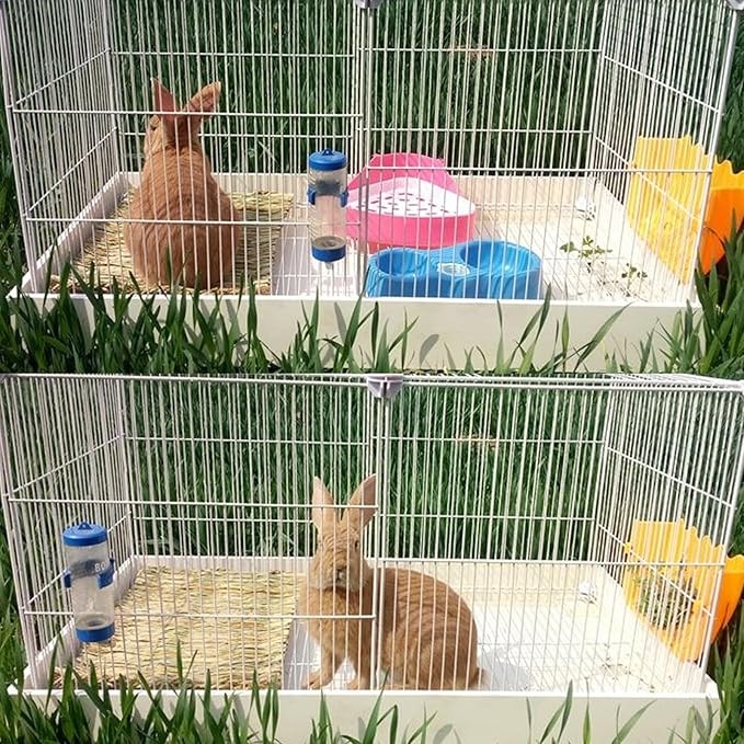 PINVNBY 4 Pack Woven Grass Mats for Rabbits,11.0"x8.3" Natural Bunny Hay Mat Large Guinea Pig Straw Handwoven Bedding Chewable & Cooling Mat - Eco-Friendly Cage Liner Nesting Toy