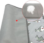 NACOCO Summer Pet Cooling Mat - Cat Dog Cushion Pad Sleeping Cool Sharks Comfortable Soft for Pets Kids and Adults (Grey Shark, M)