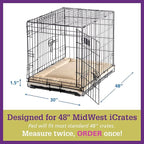 Pet Dreams Dog Crate Pad - Washable Kennel Mat, Crate Pads for Dog Cages, Non-Toxic, Flat Indoor Cat Bed, Fits iCrate 18, 24, 30, 36, 42, 48 Inches (Khaki, XX Large, 48")