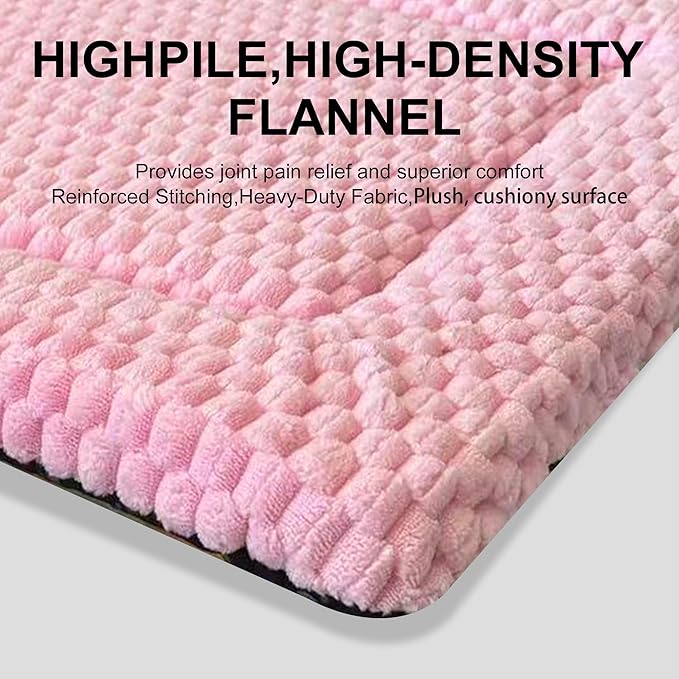 Dog Bed Mat - Dog Crate Pad - Reversible Mat for Pet Comfort - Soft Bed Crate Pads with Dual-Sided Design for All Seasons (Pink, 18" L x 14" W x 1.5" Th)