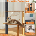 Cat Scratch Furniture Protector - 138" x 17" Trimmable Self-Adhesive Cats Claws Scratch Pads, DIY Cat Climbing Couch Protector for Scratch Post Cat Tree Replacement Indoor (Dark Gray)
