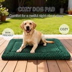 Dog Bed Mat - Dog Crate Pad - Reversible Mat for Pet Comfort - Soft Bed Crate Pads for All Seasons - Durable, Machine Washable Mat for Crates, Travel, and Home (Dark Green, 35" L*23" W*1.5" Th)