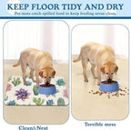 Cactus Flower Pet Feeding Mat for Floors–Christmas Stocking Absorbent Quick Dry Dog Cat Bowl Mat for Food and Water, Non Slip Waterproof Base, Mess-Free Feeding Accessories 12"x20"
