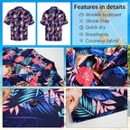 Custom Hawaiian Shirt with Face for Men, Unisex Tropical Beach Shirts Personalized Casual Funny Hawaii Button Down Shirts