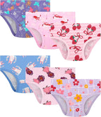 Girls and Toddlers 100% Cotton Underwear Tagless Soft Panties Size 2-3T,4-5T,6,8,10,12 (6-Pack)