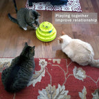 UPSKY Cat Toy Roller 3-Level Turntable Cat Toy Balls with Six Colorful Balls Interactive Kitten Fun Mental Physical Exercise Puzzle Toys