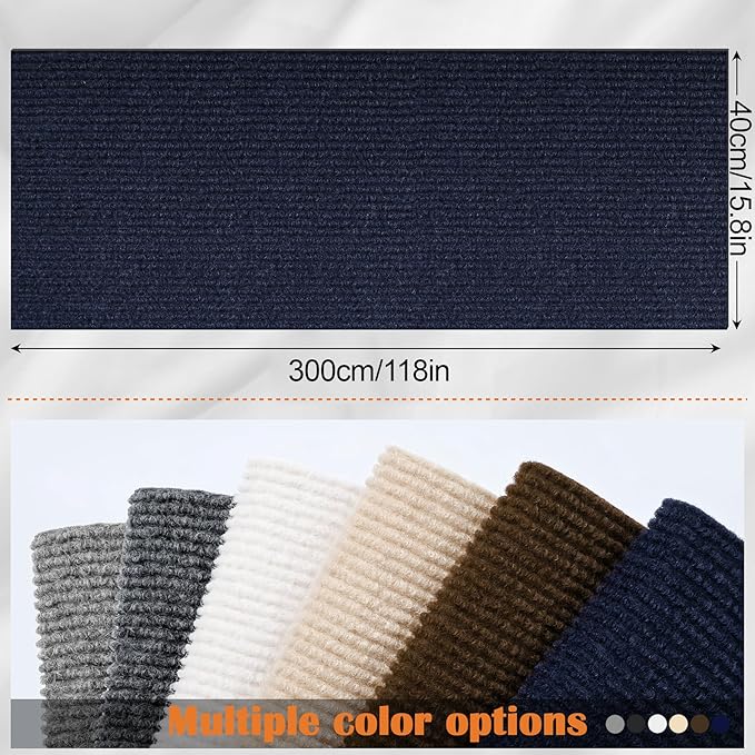 Cat Scratch Furniture Protector - 118" x 15.8" Trimmable Self-Adhesive Cats Claws Scratch Pads, DIY Cat Climbing Couch Protector for Scratch Post Cat Tree Replacement Indoor (Dark Blue)