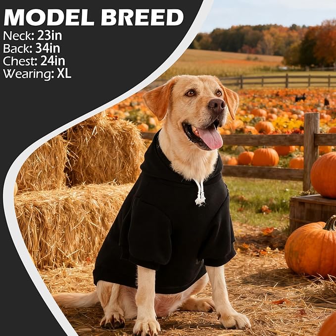 EXPAWLORER Fall Dog Hoodie-Soft and Warm Dog Sweaters, Pet Clothes Autumn Winter Coat Sweatshirt with Autumn Maple Leaf Theme Print for Puppy,Cat, Small Medium Large Dogs