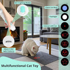TBTeek Cat Toy, 2in1 Light and Retractable Pole with Feather, Rechargeable, Long Range 5 Modes, Interactive Toy for Indoor Cat Kitten Dog
