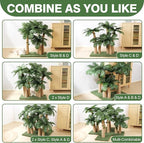 40'' Tall Cat Scratching Post Cat Tree, 3 Curved Design Palm Tree Cat Scratching Post with 8 Interactive Balls, Natural Sisal Rope Cat Scratchers for Indoor Cats, Multi-Combinable (Style D)