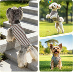 Dog Clothes, Stripe Dogs Shirts for Small & Medium Breeds, Pet Tank Top, Breathable Waffle Fabric Puppy Outfit, Shirt for Chihuahua, Yorkie, Dachshund, Corgi (4Pack, XSmall)