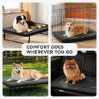 Joydeco Low Profile Dog Crate Mat Reversible Bed Pad, Washable Dog Pad Mat with Ultra Soft Fleece, Compact Design Kennel Beds Mats for Large Medium Small Pets, 35" x 23" Dark Gray