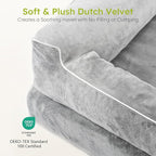 XXL Dog Bed for Extra Large Dogs, Giant Orthopedic Dog Bed with Cooling Gel Memory Foam, Waterproof Pet Bed with Removable Washable Cover, 53" Pet Sofa bed Dutch Velvet with Bone Toy, Light Gray