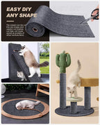 Cat Scratch Furniture Protector, Trimmable Self-Adhesive Carpet, DIY Climb Cat Scratcher Mat for Covering Cat Tower and Couch Protector from Cat Claws (78.7x15.8in Dark Gray)