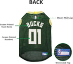 Pets First NBA MILWAUKEE BUCKS DOG Jersey, Large - Tank Top Basketball Pet Jersey