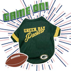 Green Bay Packers Dog & Cat T-Shirt, Large. NFL Team Football Shirt. New Stripe Design, Durable & Cute Sports PET TEE Outfit