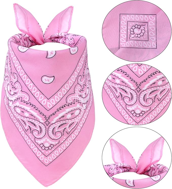 Pet Cowboy Costume Accessories Halloween Costumes for Small Pet Dogs Cat Cowboy Hat for Dogs and Bandana Scarf Halloween Party Western Cosplay Accessories (Pink, Small)