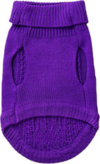Stretchy Cat Sweater - 17 Colors & 6 Sizes | Snug Winter-Ready Knit for Boy/Girl Cats & Kittens(Deep Purple, Medium)